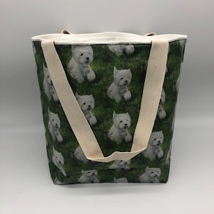 West Highland Terrier in Grass Tote Bag