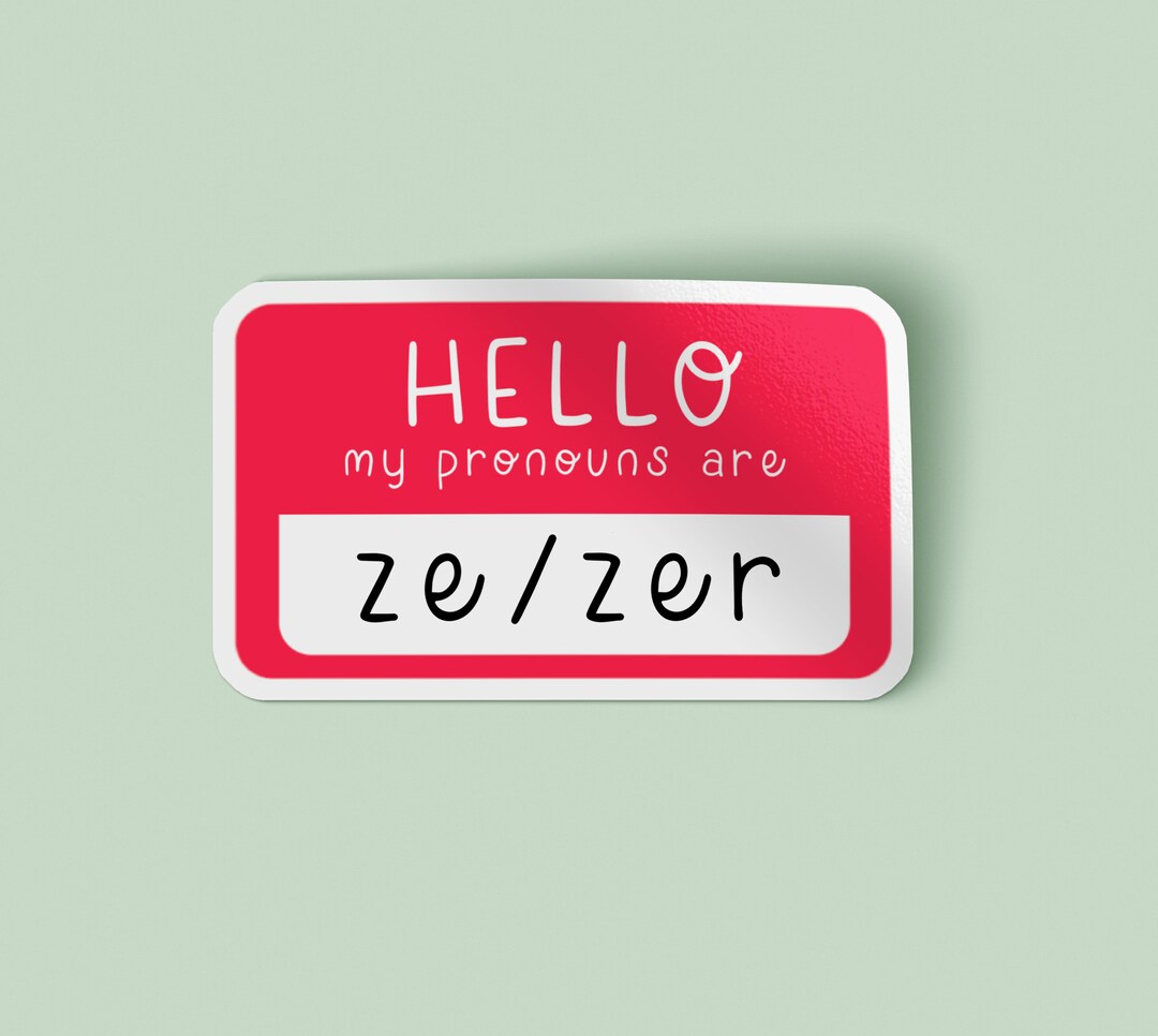 Ze Zer Pronouns Stickers Ze/Zer Neopronouns Sticker Hello My Pronouns