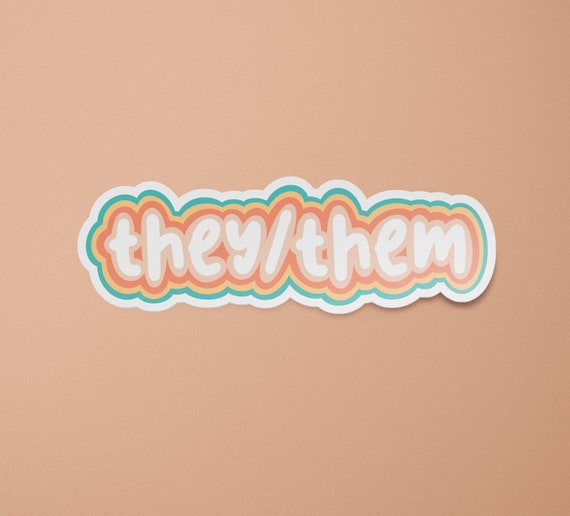 They Them Pronoun Sticker They/them Sticker Pronoun | Etsy