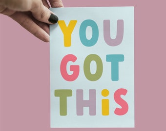 You Got This Postcard | Mental Health Recovery Card | Get Well Soon Postcard