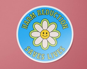 Harm Reduction Saves Lives Sticker | Addiction Recovery Bumper Sticker