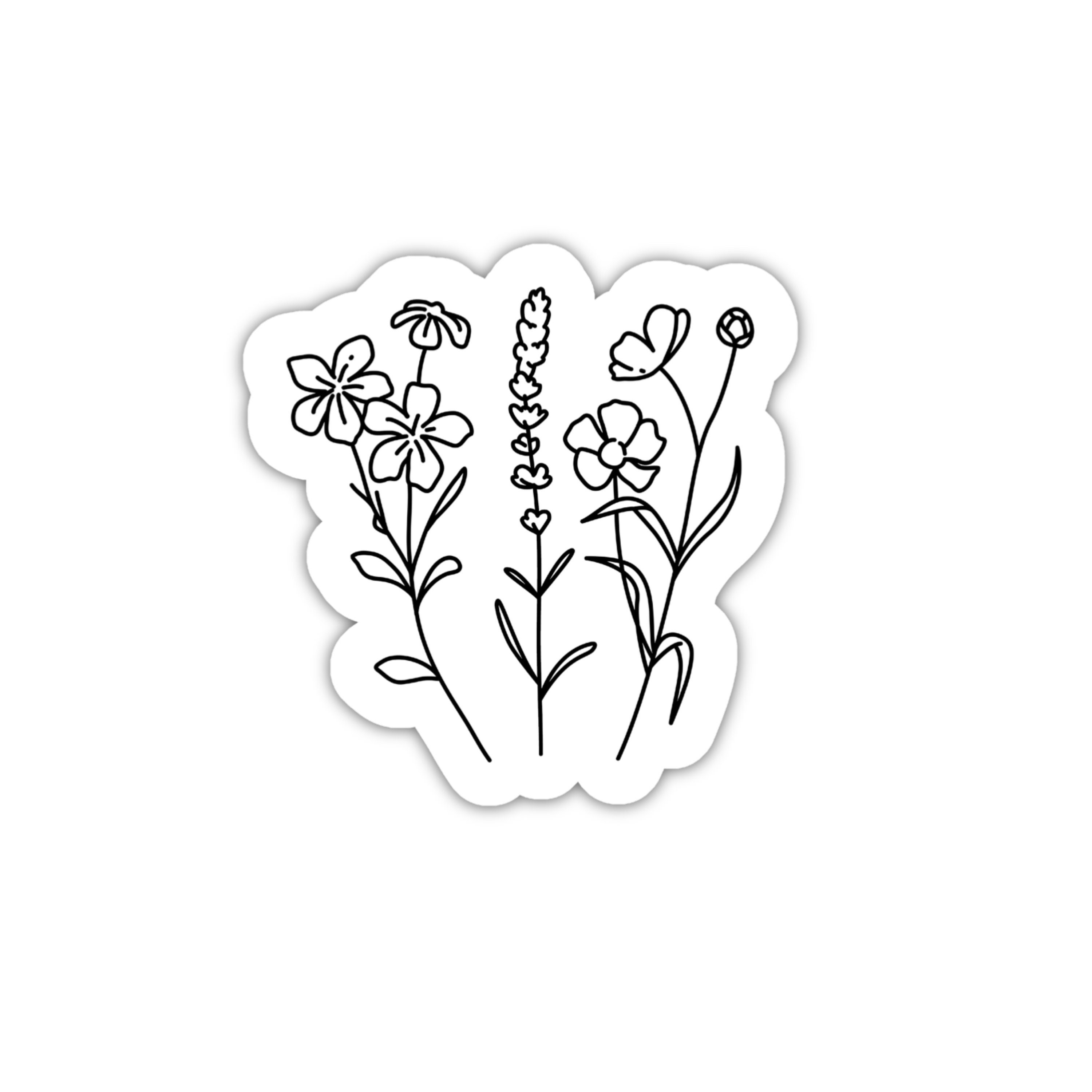 Flower Stickers Botanical Stickers Dainty Flower Decal Etsy