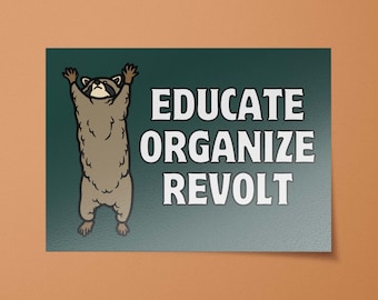 Anti-Capitalist Stickers | Educate Organize Revolt Sticker