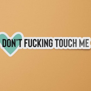 Don't Fucking Touch Me Sticker | Consent Sticker