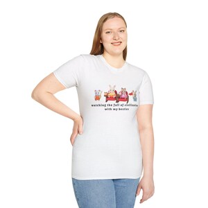 Watching The Fall Of Civilization With My Besties 100% Cotton T-Shirt Calico Critters Sylvanian Families zdjęcie 4