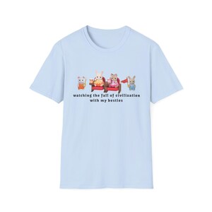 Watching The Fall Of Civilization With My Besties 100% Cotton T-Shirt Calico Critters Sylvanian Families zdjęcie 10