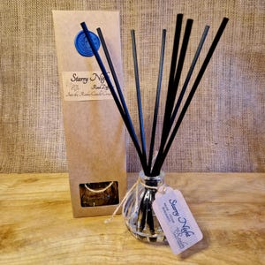 Starry Night scented Reed Diffuser: Musk, Cedar, Bergamot - Vegan