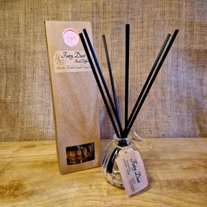 Fairy Dust scented Reed Diffuser: Patchouli, Jasmine, Rose - Vegan