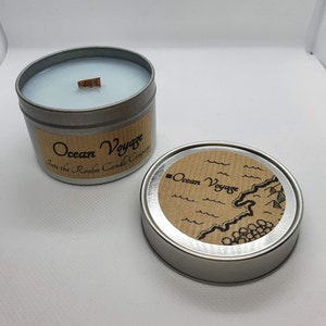 Ocean Voyage - Soy Scented Candle with Wood Wick - Crackling Tin -  Dungeons and Dragons, Fantasy and RPG Inspired