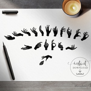 png • svg • eps • dxf → Mystic Hands Graphics Set of 18 Elements (Free for commercial use included)