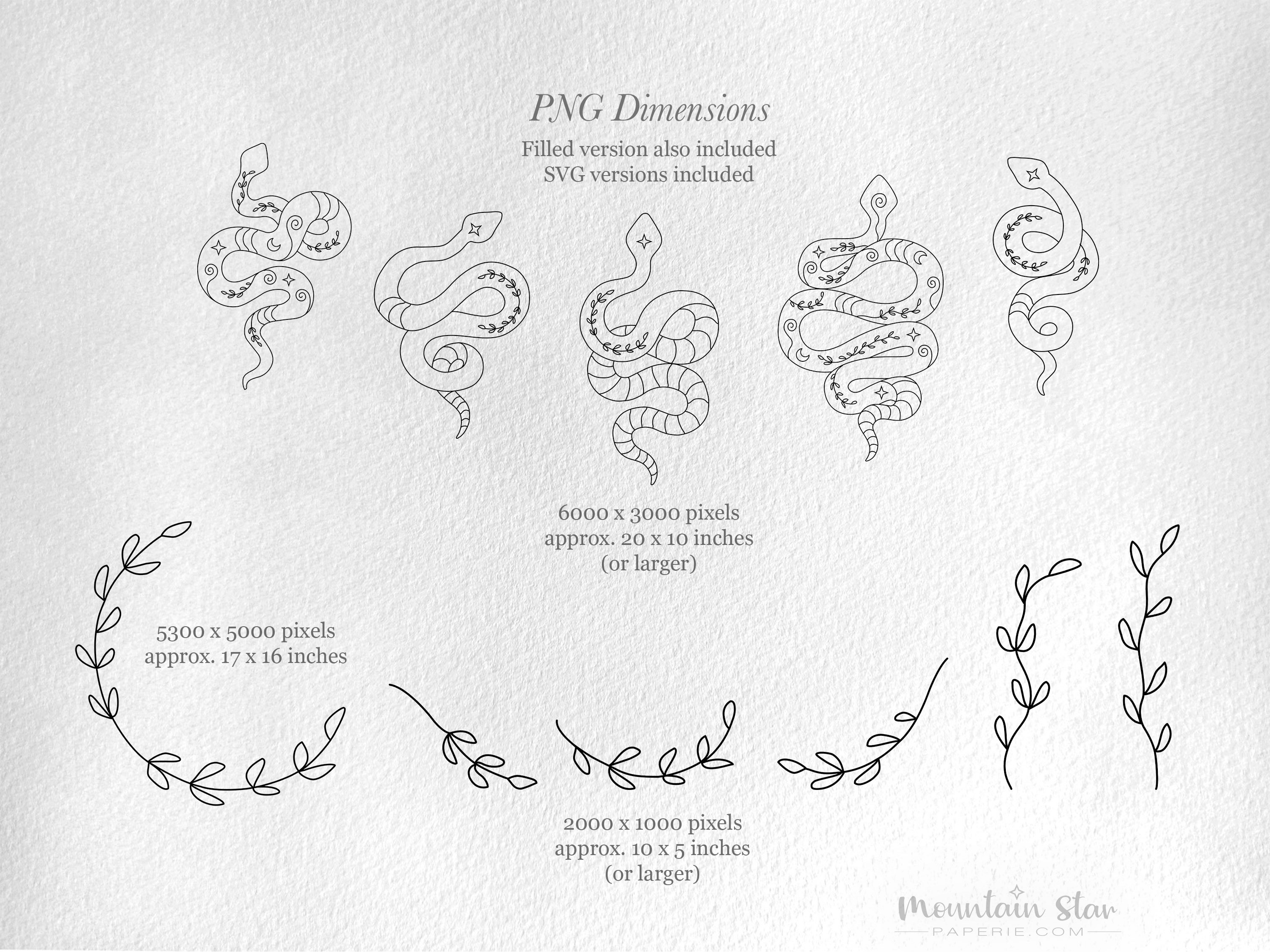 Png Svg Eps Dxf Snakes Set of 5 Clipart Graphics - Etsy