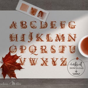 Lettres du monogramme de A à Z - aquarelle de renard forestier (gratuit pour un usage commercial inclus)