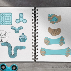 png • svg • eps • dxf → Fidget Toys Clipart Graphics Set (Free for commercial use included)
