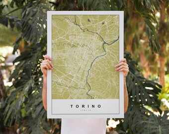 TORINO Map Print City Poster Color Art Print Wall Decor Travel Gift Request Any City Map of Torino Italy