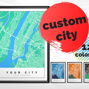 Individuelle Stadtplankunst – Individuelle Stadtdrucke – Bürodekor – Kartenposter – Individueller Stadtplan – Fordern Sie eine beliebige Stadt an – Wählen Sie eine beliebige Stadt auf der Welt.