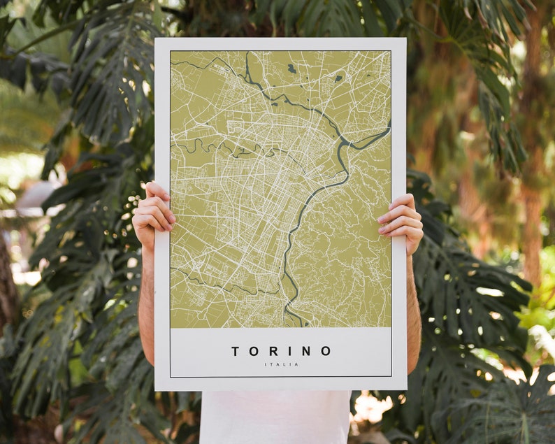 TORINO Map Print City Poster Color Art Print Wall Decor Travel Gift Request Any City Map of Torino Italy