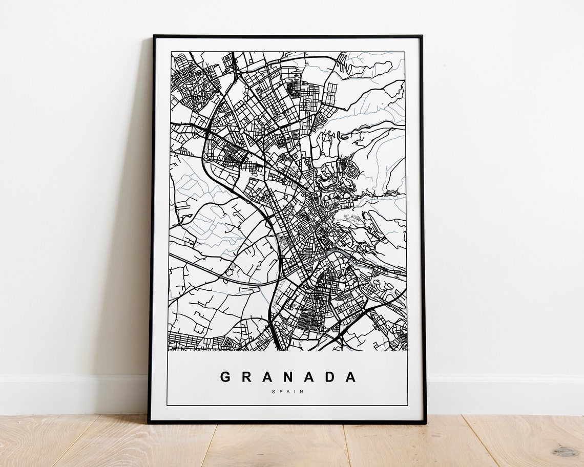 GRANADA Map 4x Instant Download Printable City Poster Art | Etsy
