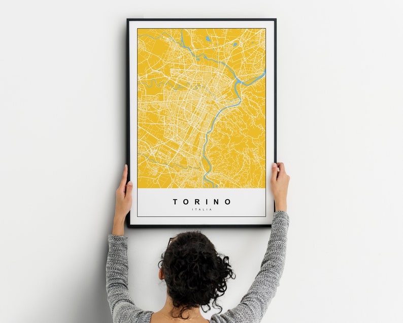 TORINO Map Print City Poster Color Art Print Wall Decor Travel Gift Request Any City Map of Torino Italy