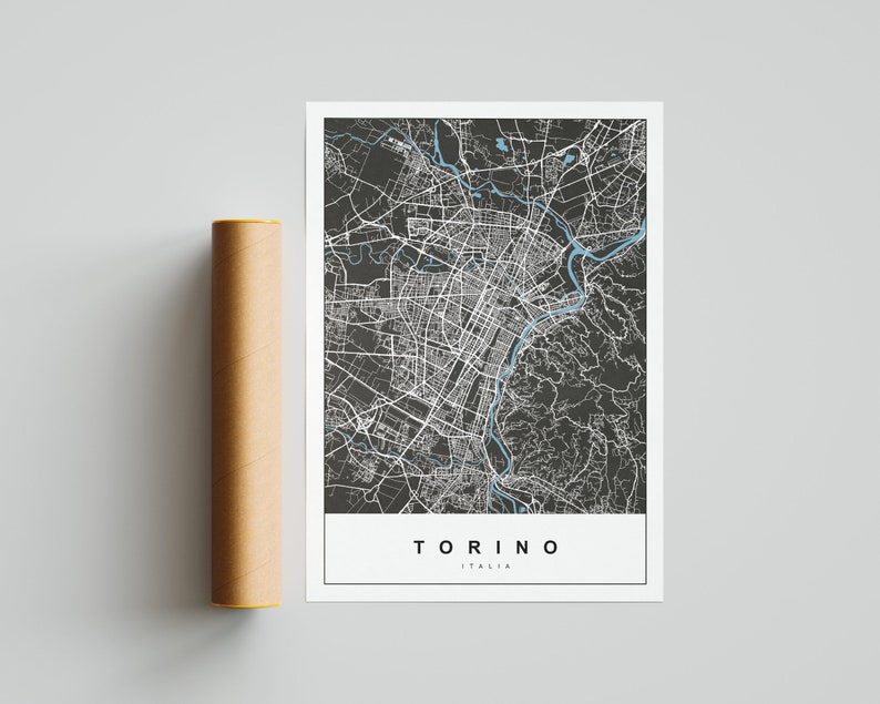 TORINO Map Print City Poster Color Art Print Wall Decor Travel Gift Request Any City Map of Torino Italy