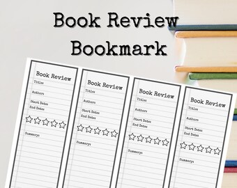 Book Review, Bookmark, Book Review Bookmark Digital Download
