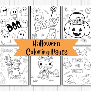 Printable Halloween Coloring Pages l Instant PDF Digital Download l Coloring for Kids or Adults