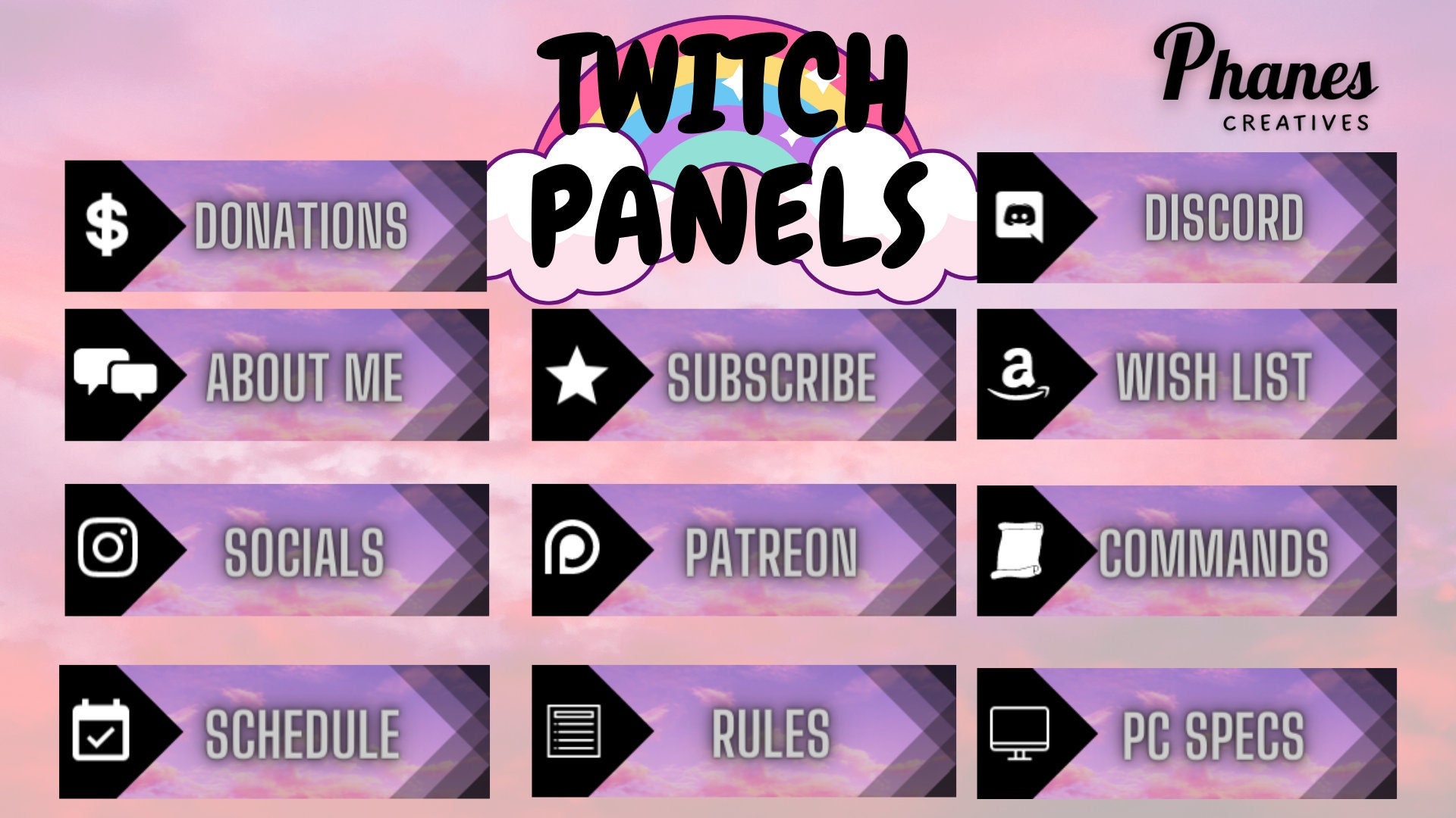 Cotton Candy Sky Twitch Panels About Me Subscribe Profile Etsy