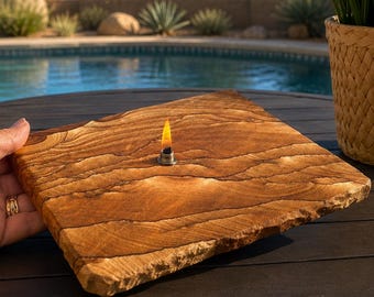 Arizona Sierra Sandstone Rock Candle Oil Lamp. Handmade home decor. Optional Gift Box.