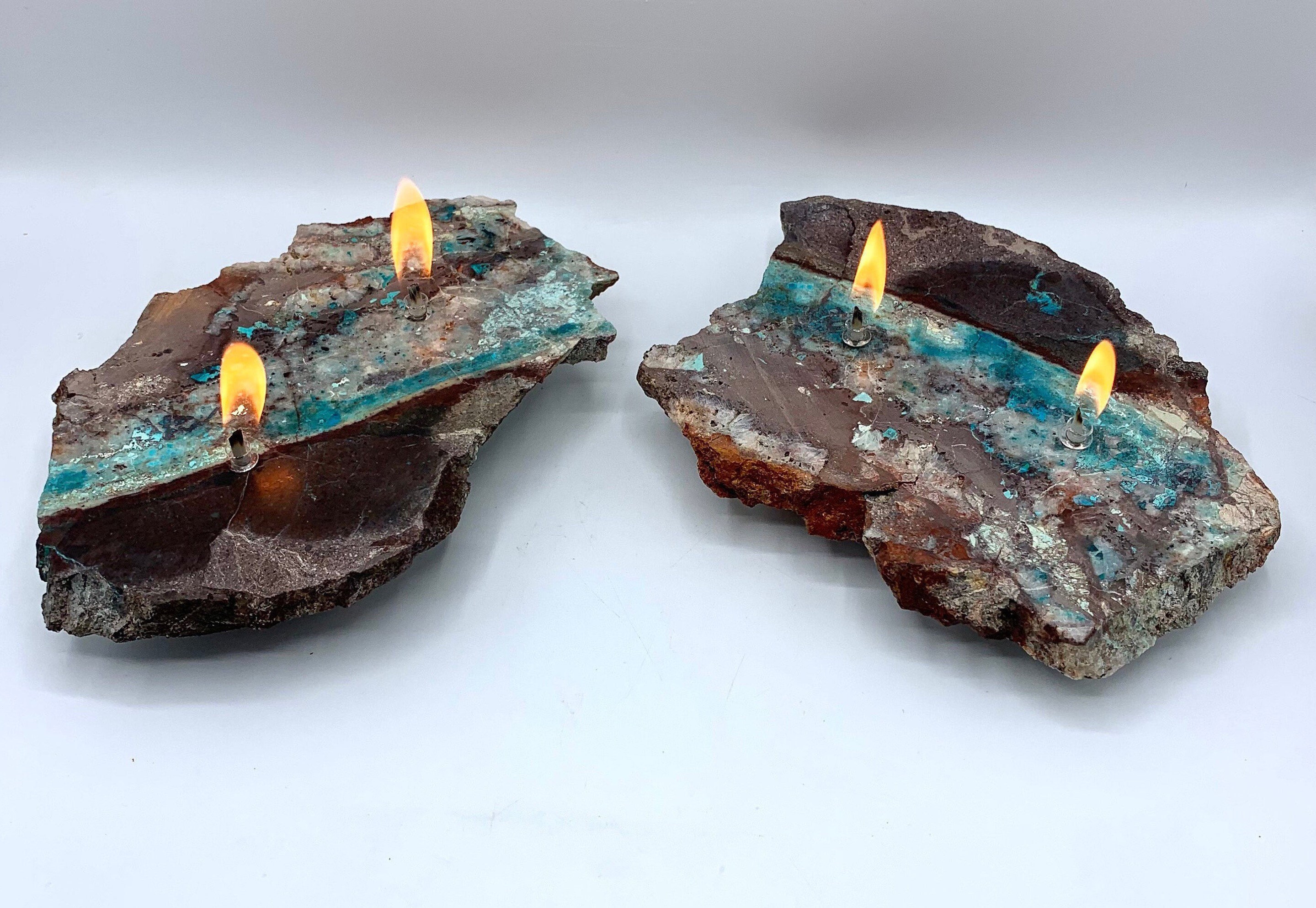 Beautiful Stone Candles Set of 2 Miners Choice Sonoran Etsy