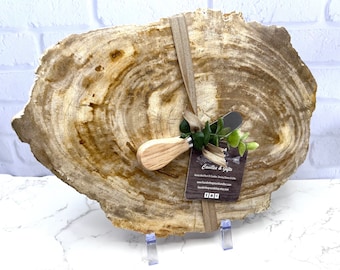 Stone Serving Tray | Petrified Wood Cheese Boards | Appetizer Tray | Charcuterie Board | Serving Platter | Unique Wedding Gift, Stone Board