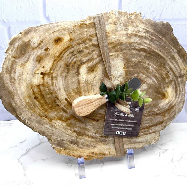 Stone Serving Tray | Petrified Wood Cheese Boards | Appetizer Tray | Charcuterie Board | Serving Platter | Unique Wedding Gift, Stone Board