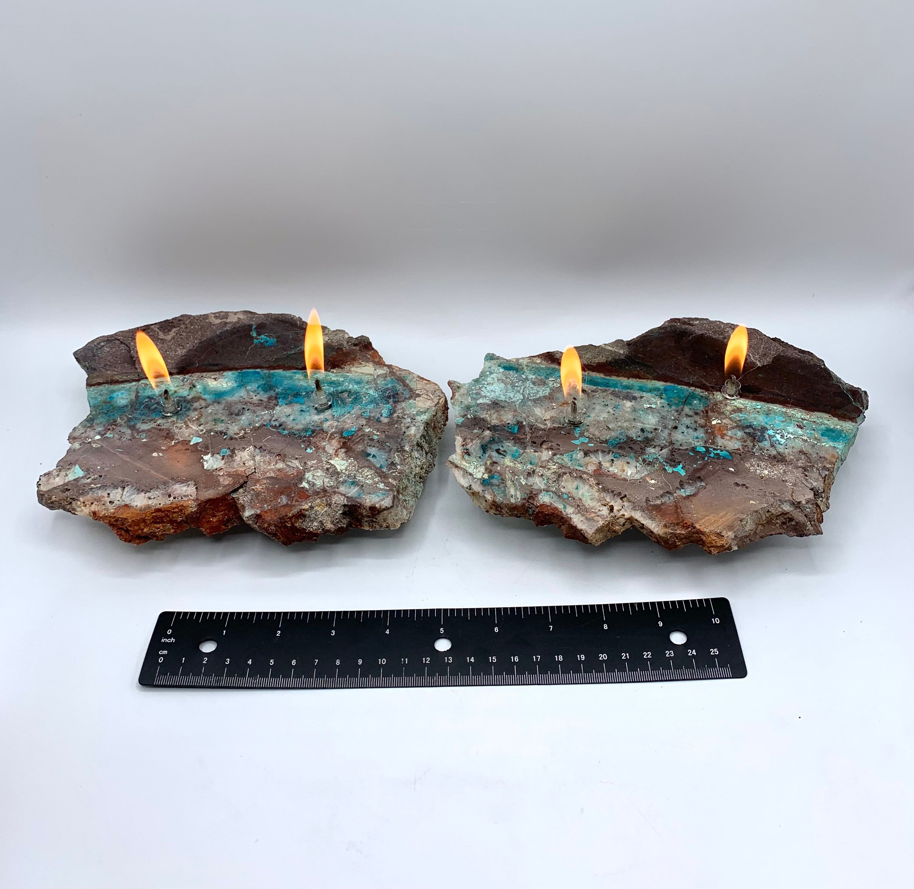Beautiful Stone Candles Set of 2 Miners Choice Sonoran Etsy