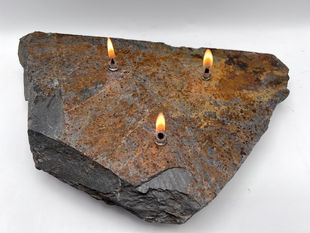 Rustic Cave Creek AZ 3 Wick Stone Oil Candle Lamp. Perfect Etsy