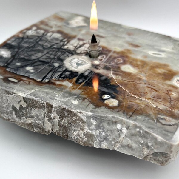 Flat Rock Oil Lamp Etsy