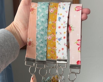 Floral Wristlet Keychain | Handmade Key Fob Strap Holder