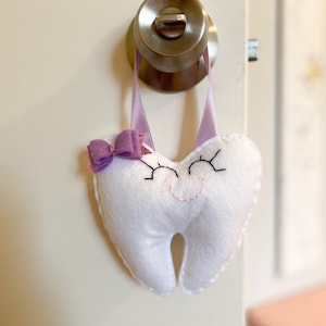 Solid Color Tooth Fairy Pillow, personalized pillow, tooth fairy pillow with bow and pocket  - Customize with  name, handmade door hanging
