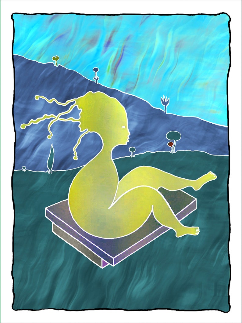 Archetype landscape B4 female figure plain and hill image 0