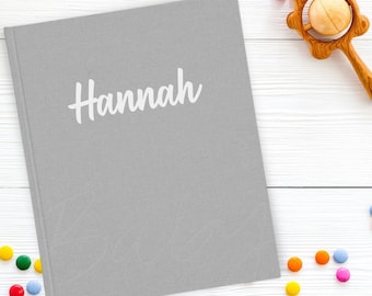 Personalized Baby Keepsake Book: Linen Hardcover, Memory Journal