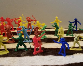 Cowboy and Indian Plastic Figurines - Etsy