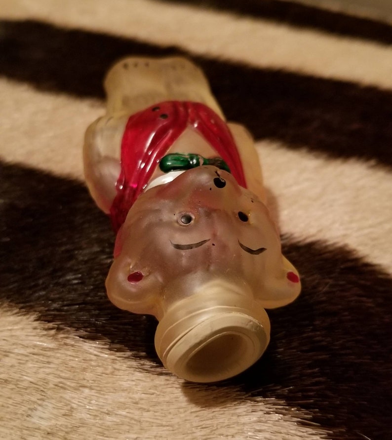 Vintage MCM Glass Teddy Bear Christmas Light Bulb Cover