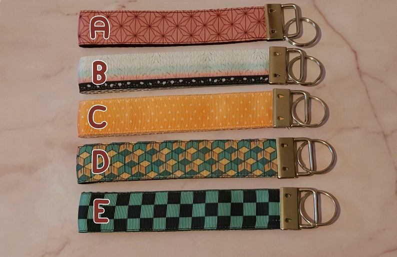 Lanyard Wriststrap Wristlet Anime Kimono Themed Handmade Key Fob Strap ~ Keychain