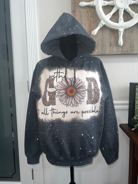 Fall Winter Sublimation Hoodie with GOD All Things Are Possible Womens  Unisex Sweatshirt Bleached Sprayed Hoodies -  Canada