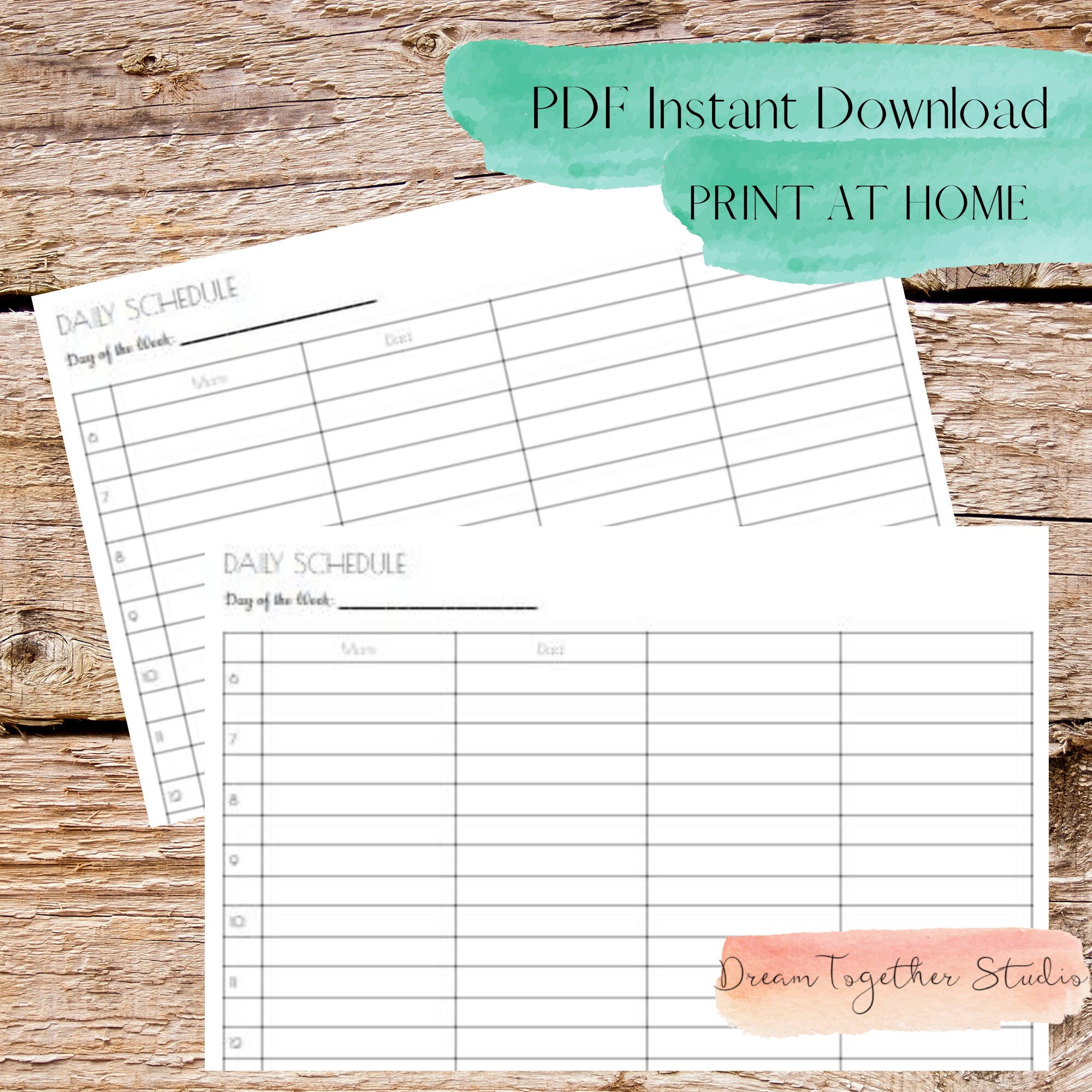daily schedule template daily schedule planner time block etsy