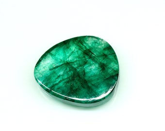 Natural Beryl Emerald Cabochon Gemstone 12.70 CT 18x15x4 MM Pear Shape Green Emerald Gemstone Ring Size Emerald Loose Gemstone For Jewelry