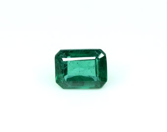 Émeraude zambienne naturelle à facettes en forme de rectangle, émeraude verte, 5,80 carats, taille de bague, émeraude en vrac, 11 x 9 mm