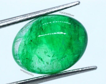 AA+ Quality Beryl Emerald Cabochon Gemstone Oval Shape Green  Emerald Loose Gemstone Ring Size Emerald Gemstone 8.10 Ct 14x10 MM For Jewelry