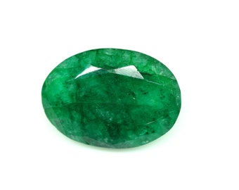 Natural Beryl Emerald Faceted Gemstone Ring Size Emerald Loose Gemstone Oval Shape Green Emerald Gemstone 9.10 CT 17x12x7 MM For Jewelry