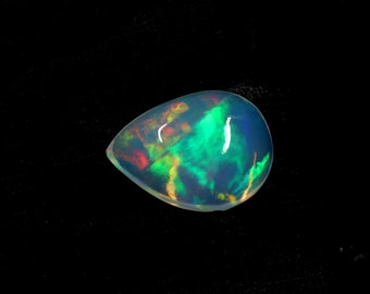 AAA grade opal - Ethiopian welo opal - loose white opal gemstone - opal cabochon 13x9mm pear - October birthstone