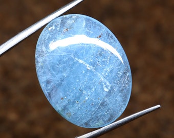 100% Natural Aquamarine Cabochon,Unheated Aquamarine 18.65 CT 24x19x6MM Healing Crystal,AAA Quality Hand Polished Stone,Aquamarine Gemstone