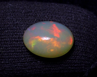 100% Natural Opal Cabochon Gemstone Ring Size Ethiopian Opal Loose Gemstone 11x8 MM Oval Shape Welo Fire Opal Gemstone 2.20 Carat