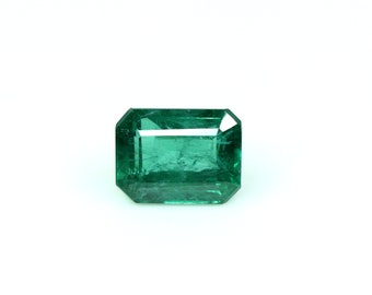 Émeraude zambienne naturelle à facettes en forme de rectangle, émeraude verte, 5,10 carats, taille de bague, émeraude en vrac, 11 x 9 mm